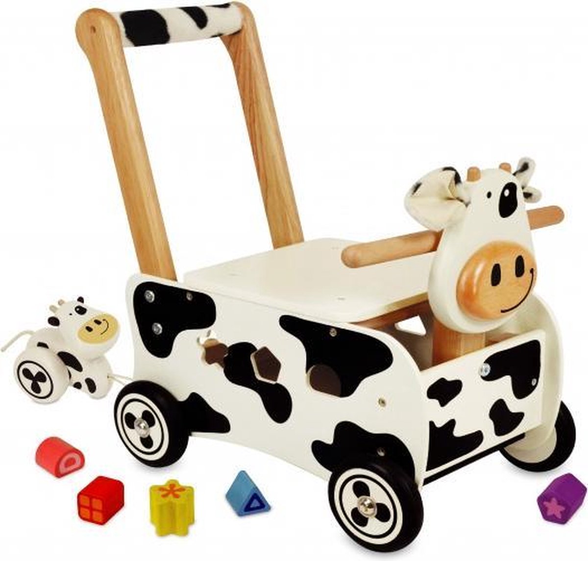 Im Toy Rubberhouten Loopduwwagen Koe